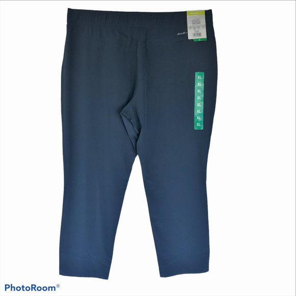 EDDIE BAUER Departure Ankle Pant Blue Pull On Pockets Size XL 38x 28 Women - Picture 2 of 12